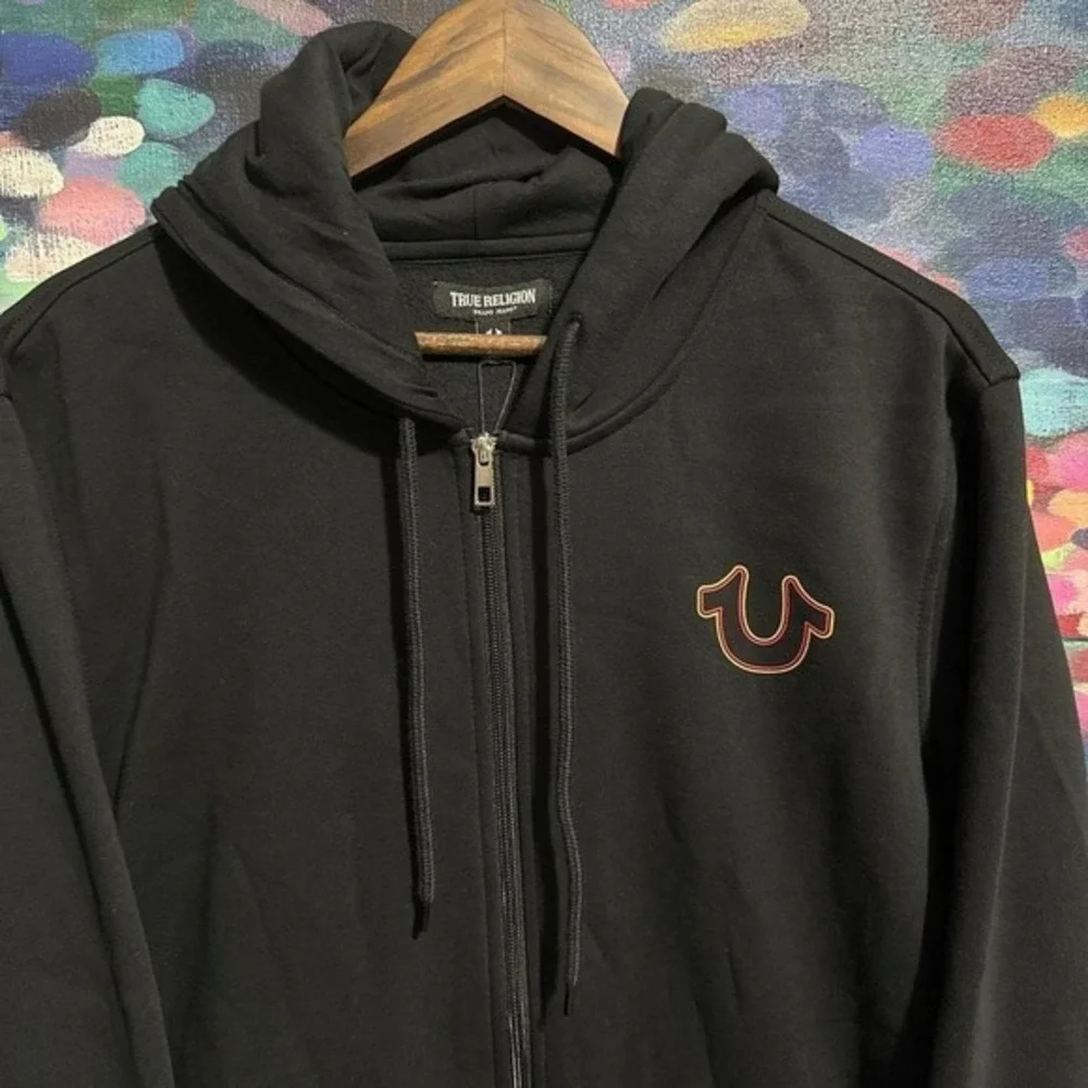 True religion puff print graphic hoodie‎ black Size XL